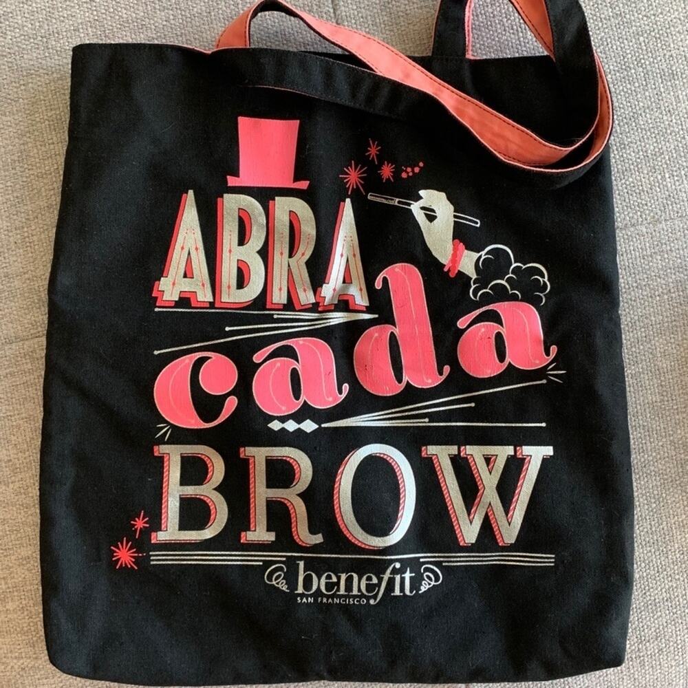 Benefit AbracadaBROW Tote Bag Black and Pink